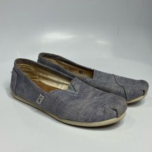 Toms blue‎ canvas flats size 8